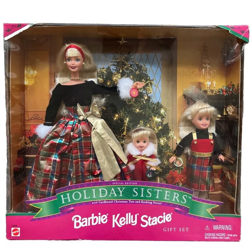 1998 Vintage Holiday Sisters Gift Set, Barbie, Kelly, & Stacy 19809